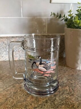Vintage Princess House Colonial Game Bird Glass Beer Stein Mug